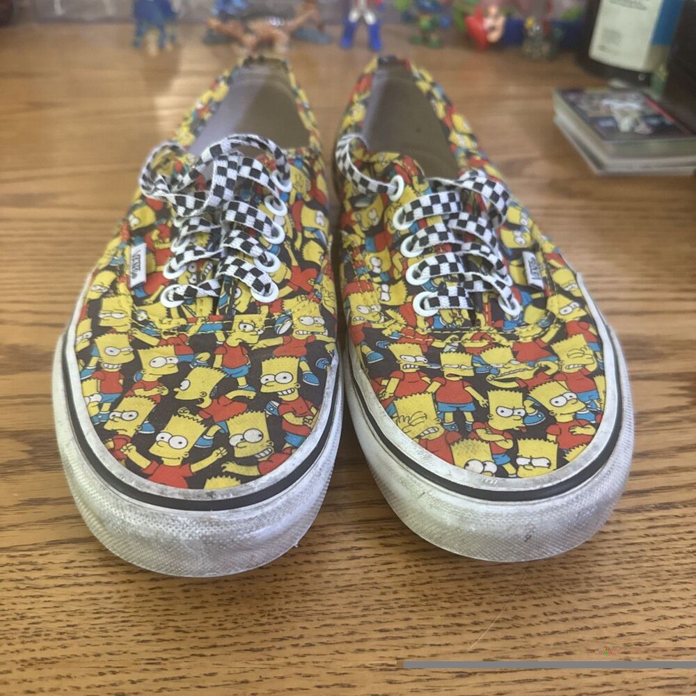 Vans Customs The Simpsons Bart Simpson all over print Mens Sz 9 Women  Sz 10.5